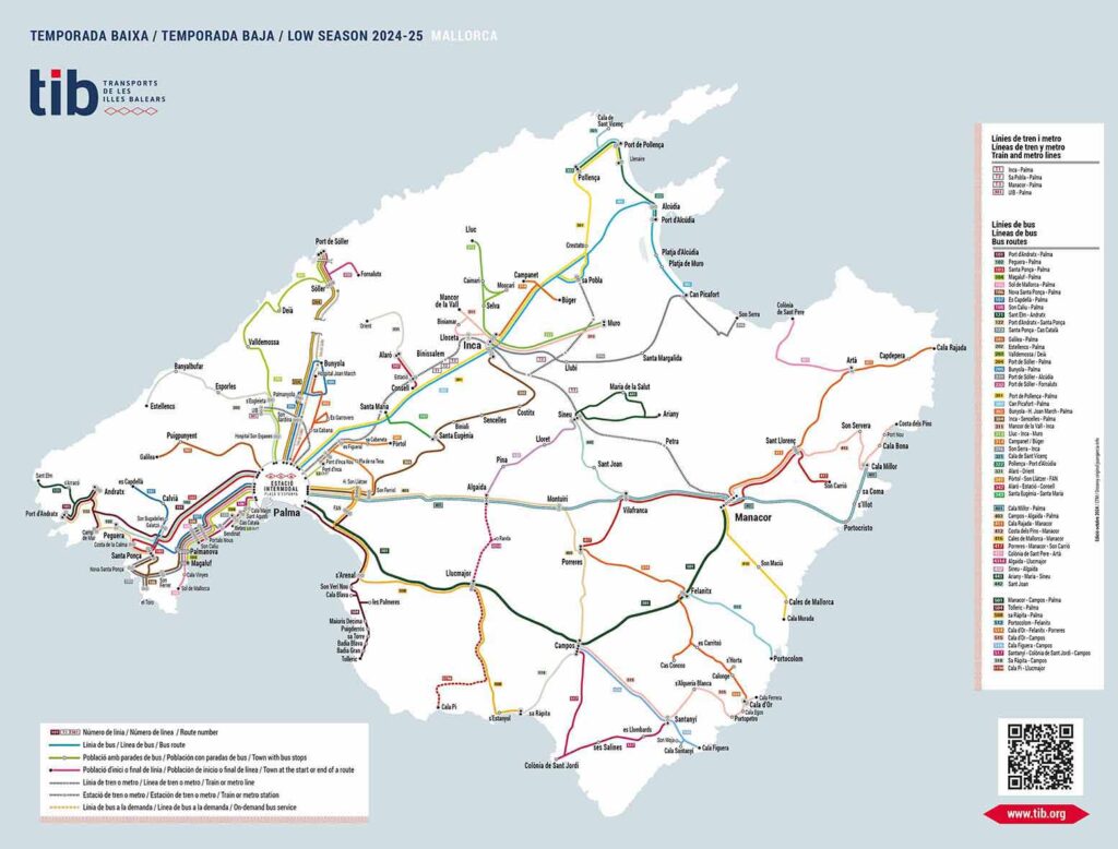 Le réseau de bus à Majorque